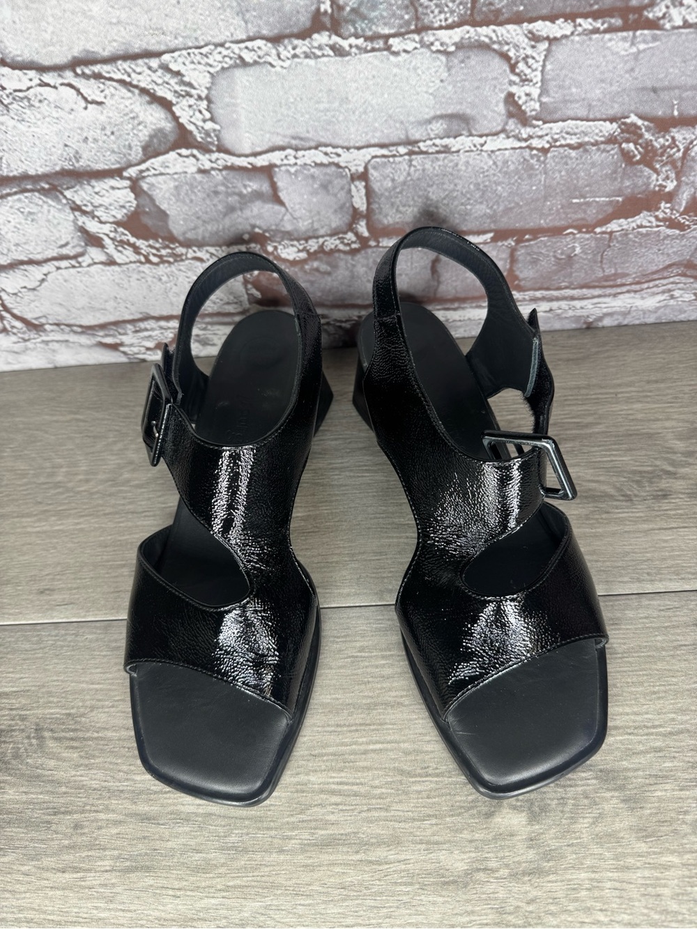 Paul Green Black Patent Slingback Heels